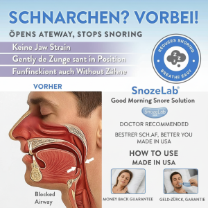 This diagram shows how the SnozeLab helps reduce snoring.